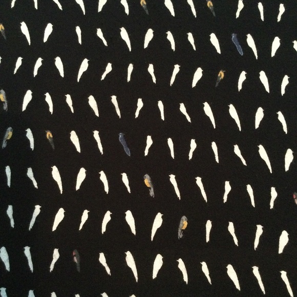 Tiny Birds on a Wire Black Stretchy Short Sleeve Tee - Picture 6 of 6